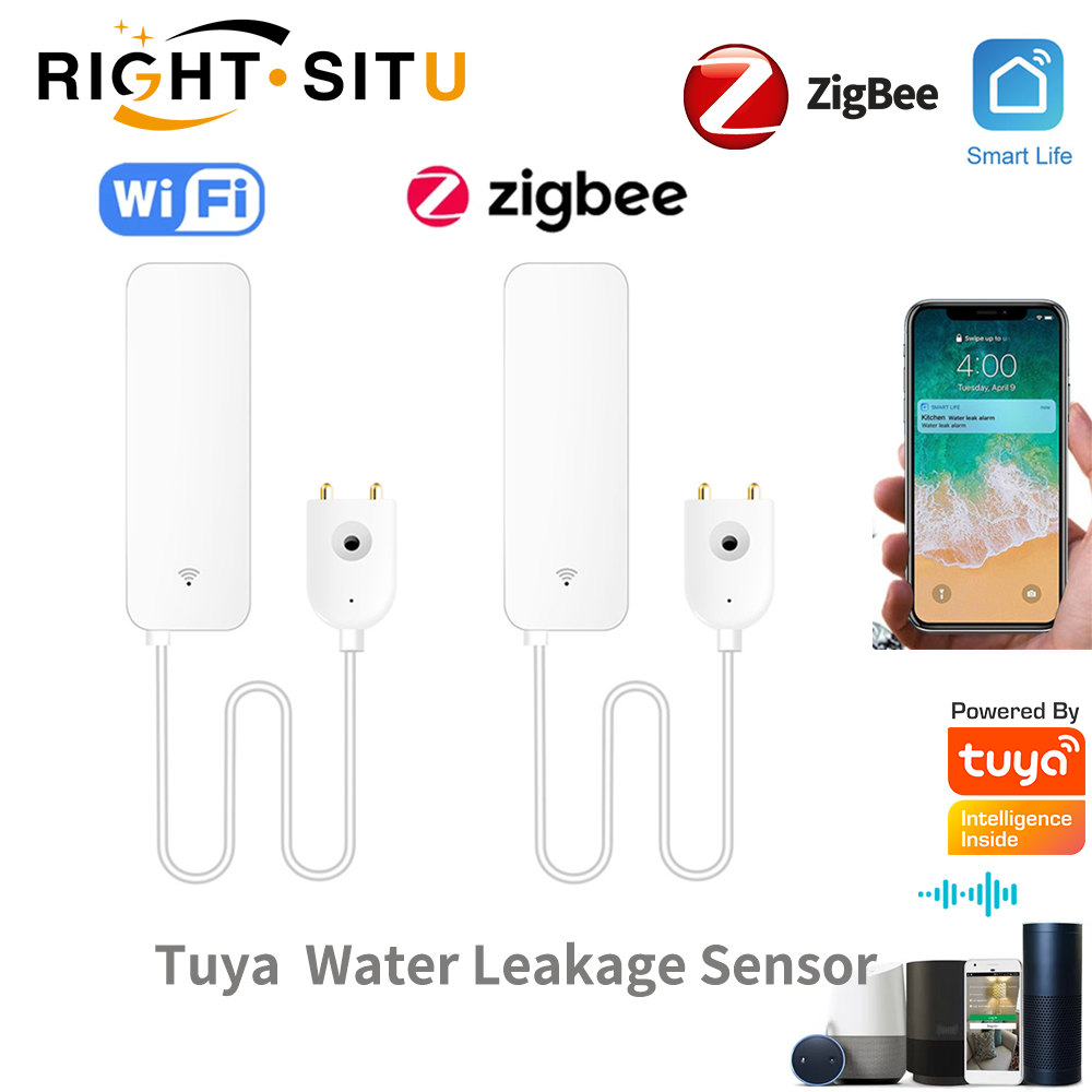 Home Security Business - Tuya WiFi مستشعر تسرب المياه، كاشف