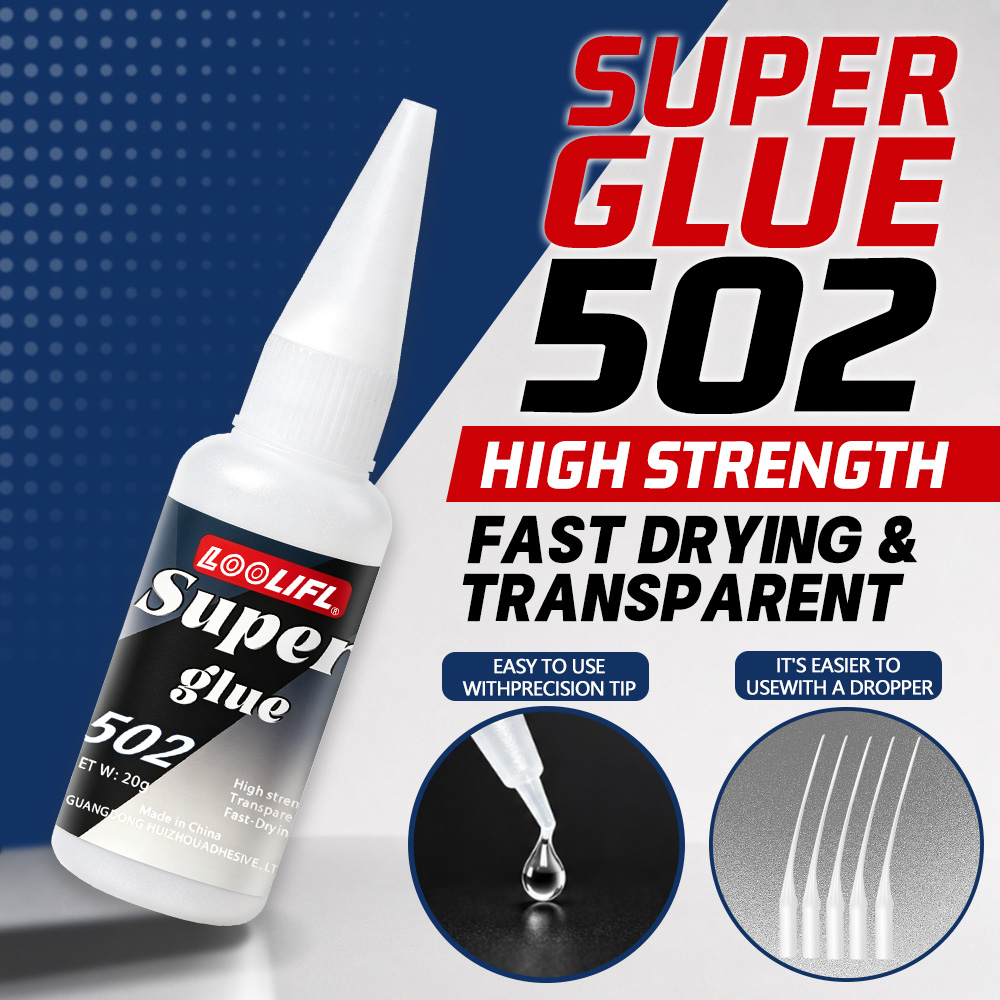 Glass Break Detector - لاصق سيانوأكريلات شفاف فوري لوليفل-502-20 مل،
