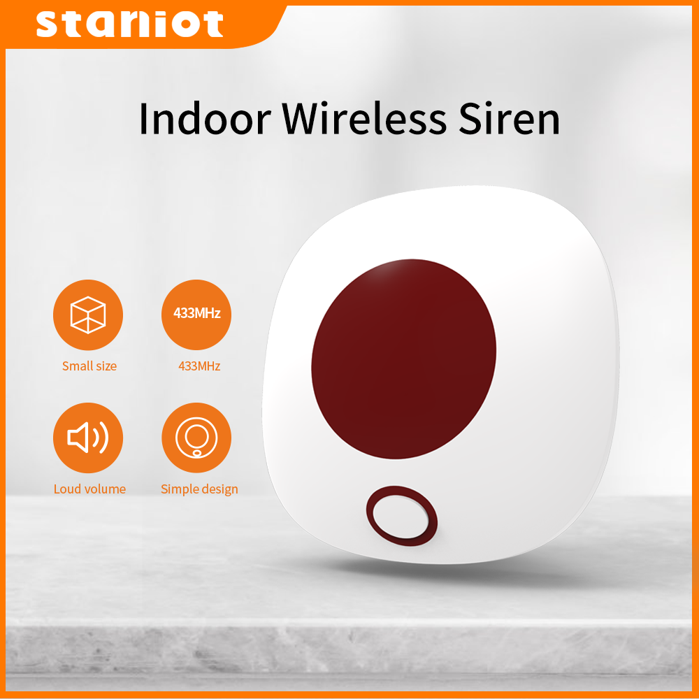 Home Security Deals - Staniot داخلي لاسلكي صفارات الإنذار 433Mhz