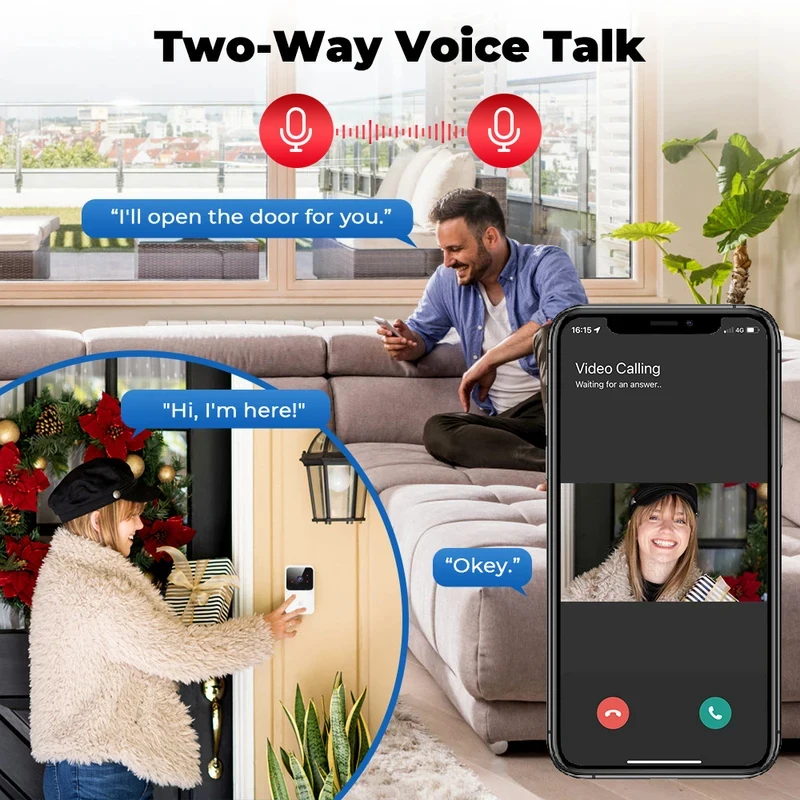 جرس باب ذكي لاسلكي مع كاميرا ف - مراجعة Home Security System Installation وسعره