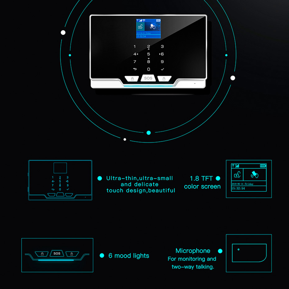 لوحة إنذار KERUI G20 WIFI GSM  - مراجعة Keypad Alarm Panel وسعره