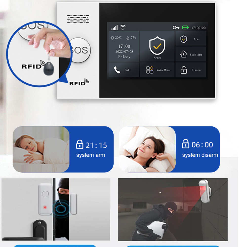 نظام إنذار المنزل الذكي PGST 4 - مراجعة Home Security System Installation وسعره